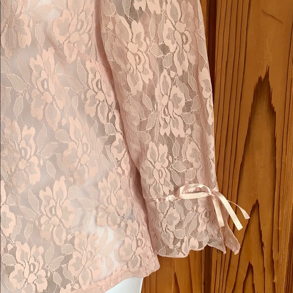 Light Pink Lace Reitman’s Button Up Blouse - Picture 4 of 12